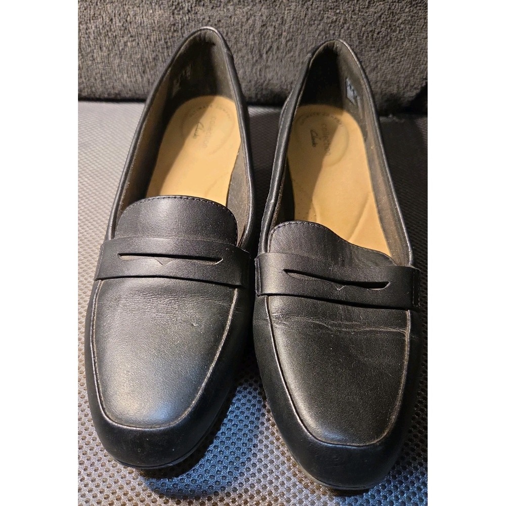 Clark Black Slip On Loafers Womens 8 1/2 Ultimate Comfort Collection
